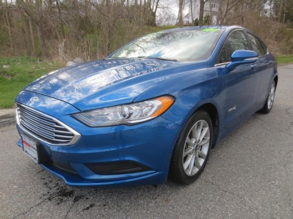 2017 Blue /Black Ford Fusion Hybrid se (3FA6P0LU6HR) with an 2.0L 4cyl Hybrid engine, Automatic transmission, located at 270 US Route 6, Mahopac, NY, 10541, (845) 621-0895, 41.349022, -73.755280 - Photo #0