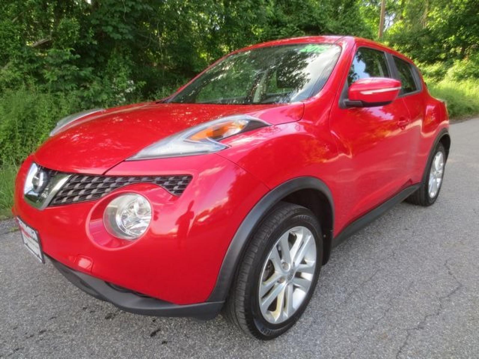 2015 Red /Black Nissan Juke S AWD (JN8AF5MV5FT) with an 1.6L L4 DOHC 16V engine, Automatic transmission, located at 270 US Route 6, Mahopac, NY, 10541, (845) 621-0895, 41.349022, -73.755280 - Photo #0