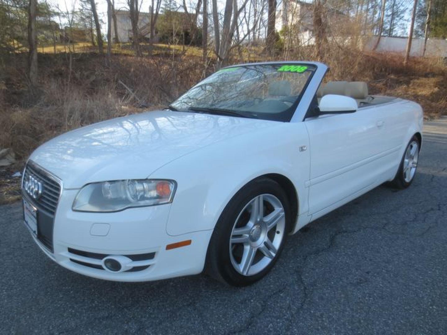 2008 White /Beige Audi A4 2.0T Cabriolet quattro with Tiptronic (WAUDF48H78K) with an 2.0L L4 DOHC 16V TURBO engine, 6-Speed Automatic transmission, located at 270 US Route 6, Mahopac, NY, 10541, (845) 621-0895, 41.349022, -73.755280 - Photo#0