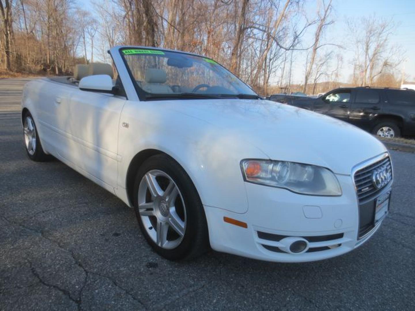2008 White /Beige Audi A4 2.0T Cabriolet quattro with Tiptronic (WAUDF48H78K) with an 2.0L L4 DOHC 16V TURBO engine, 6-Speed Automatic transmission, located at 270 US Route 6, Mahopac, NY, 10541, (845) 621-0895, 41.349022, -73.755280 - Photo#1