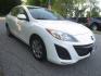 2011 White /Black Mazda MAZDA3 I Sport (JM1BL1UG4B1) with an 2.0L L4 DOHC 16V engine, Automatic transmission, located at 270 US Route 6, Mahopac, NY, 10541, (845) 621-0895, 41.349022, -73.755280 - Photo#1