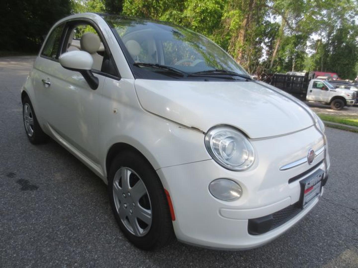 2013 White /GRAY/BEIGE Fiat 500 C Pop Cabrio (3C3CFFDR6DT) with an 1.4L L4 engine, 5 Speed Manual transmission, located at 270 US Route 6, Mahopac, NY, 10541, (845) 621-0895, 41.349022, -73.755280 - Photo#1
