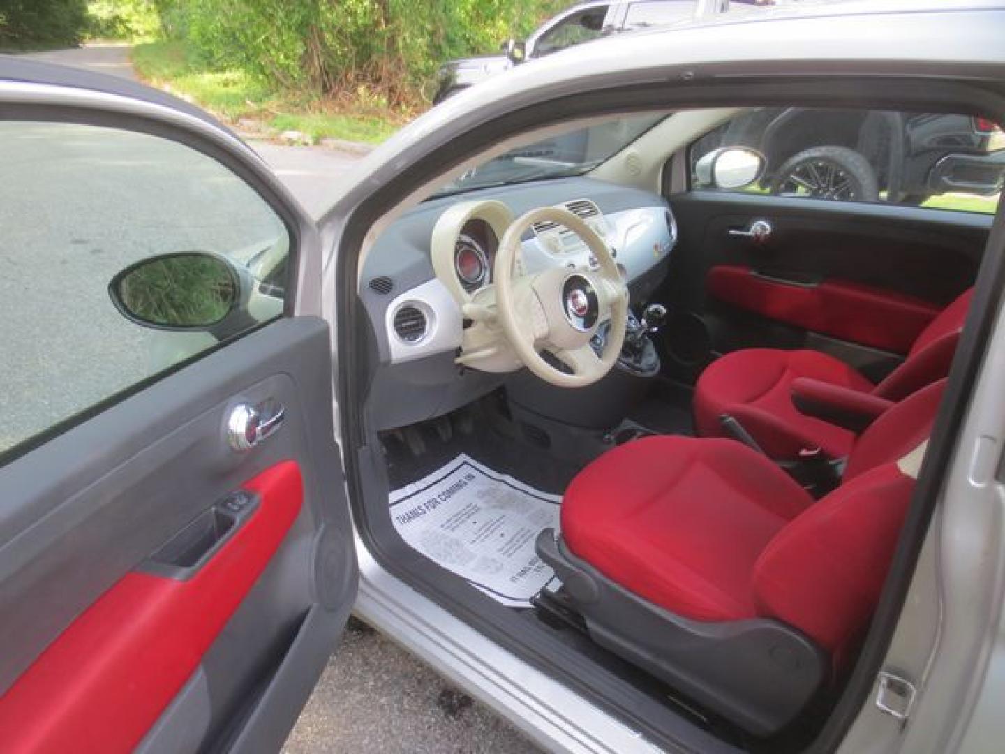2012 Silver /Red Fiat 500 Pop (3C3CFFAR6CT) with an 1.4L L4 engine, 5 Speed Manual transmission, located at 270 US Route 6, Mahopac, NY, 10541, (845) 621-0895, 41.349022, -73.755280 - Photo#6