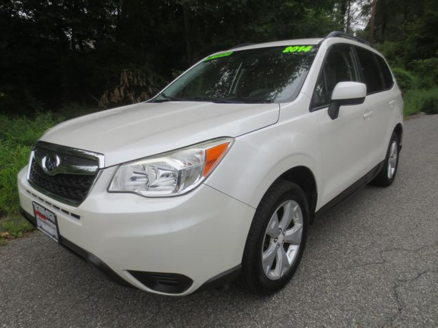 2014 White /Gray Subaru Forester 2.5i Premium (JF2SJACC4EG) with an 2.5L H4 SOHC 16V engine, 6-Speed Manual transmission, located at 270 US Route 6, Mahopac, NY, 10541, (845) 621-0895, 41.349022, -73.755280 - Photo#0