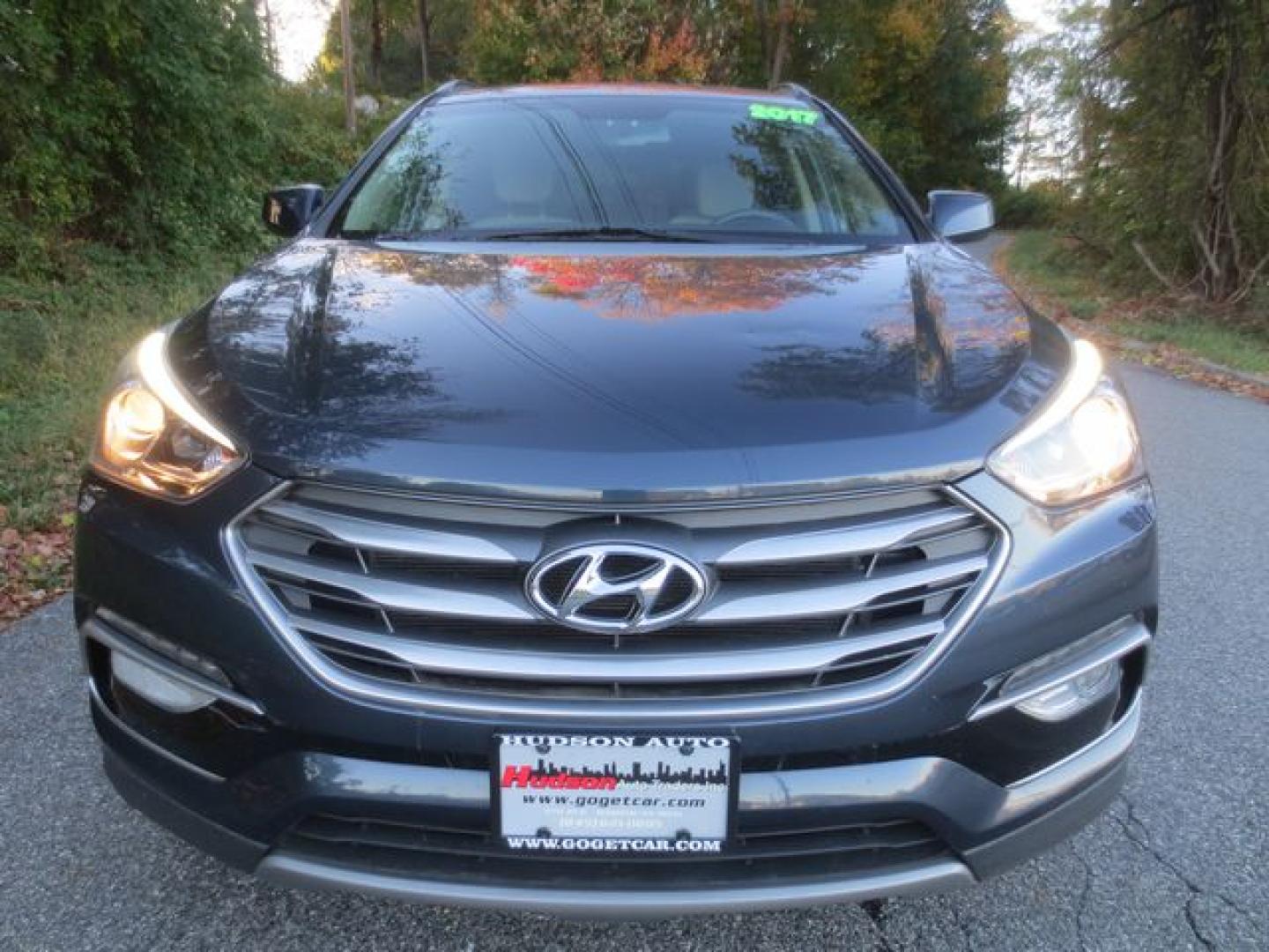 2017 Blue /Gray Hyundai Santa Fe Sport (5NMZUDLB9HH) with an 2.4L L4 DOHC 16V engine, 6 Speed Automatic transmission, located at 270 US Route 6, Mahopac, NY, 10541, (845) 621-0895, 41.349022, -73.755280 - Photo#2