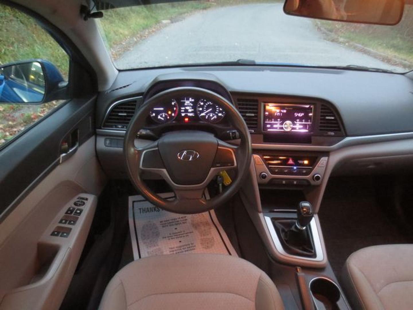 2017 Blue /Gray Hyundai Elantra SE (5NPD74LF8HH) with an 1.8L L4 DOHC 16V engine, 6 Speed Manual transmission, located at 270 US Route 6, Mahopac, NY, 10541, (845) 621-0895, 41.349022, -73.755280 - Photo#8