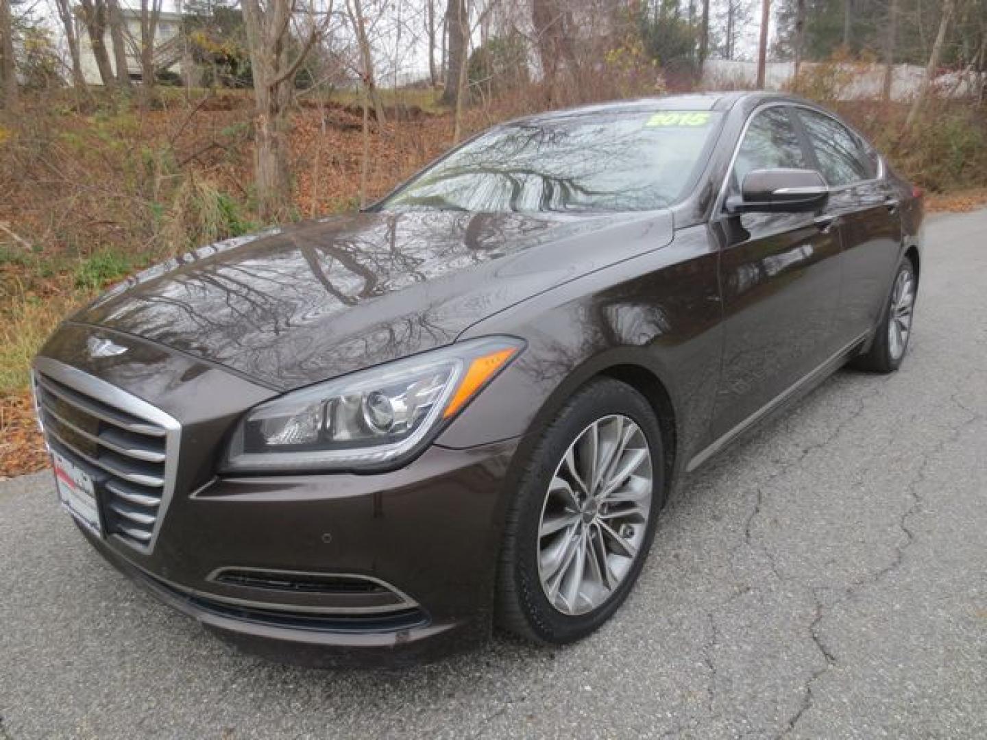 2015 Brown /Beige Hyundai Genesis 3.8L (KMHGN4JE9FU) with an 3.8L V6 DOHC 24V engine, 6-Speed Automatic transmission, located at 270 US Route 6, Mahopac, NY, 10541, (845) 621-0895, 41.349022, -73.755280 - Photo#0