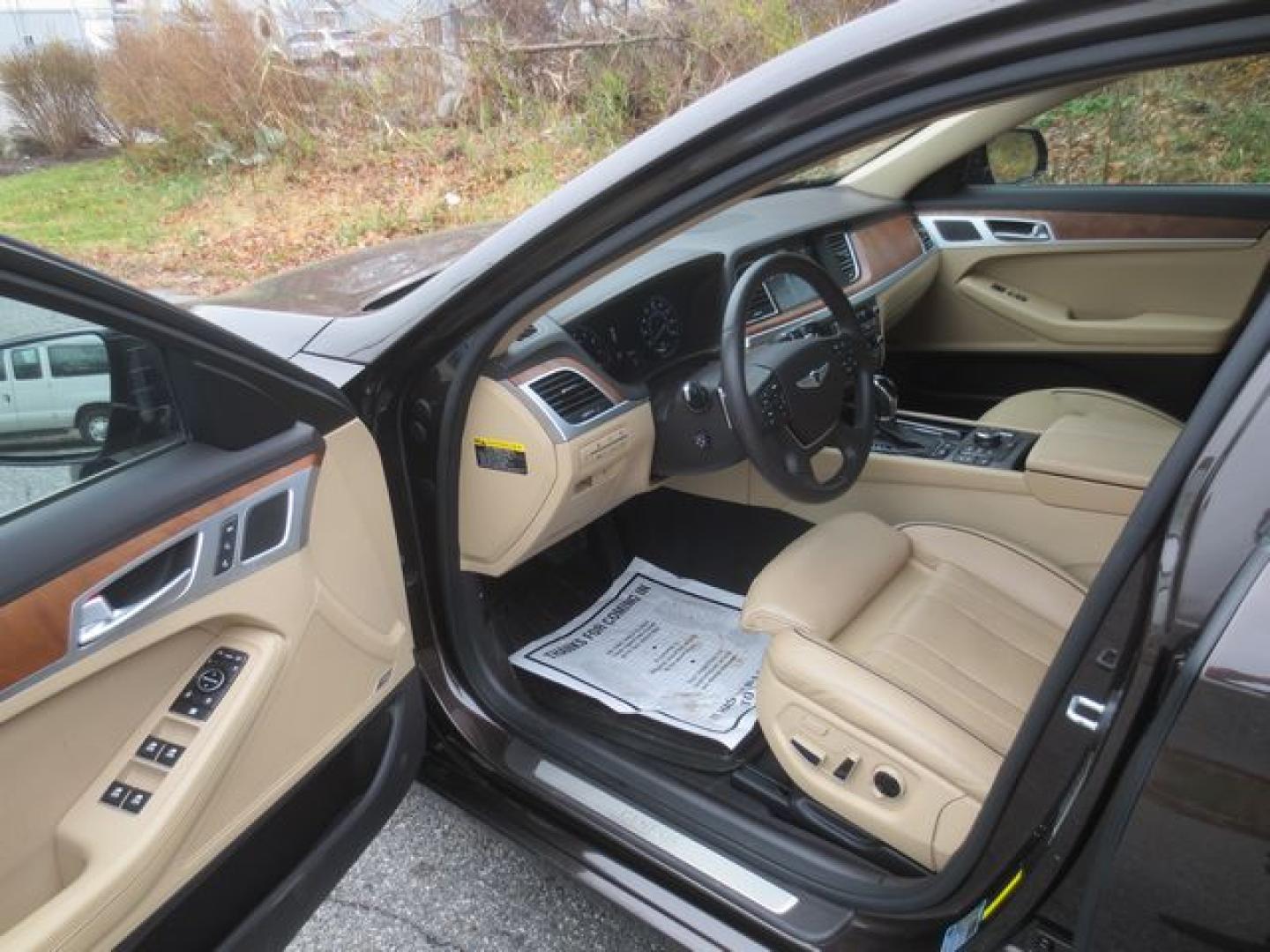2015 Brown /Beige Hyundai Genesis 3.8L (KMHGN4JE9FU) with an 3.8L V6 DOHC 24V engine, 6-Speed Automatic transmission, located at 270 US Route 6, Mahopac, NY, 10541, (845) 621-0895, 41.349022, -73.755280 - Photo#2