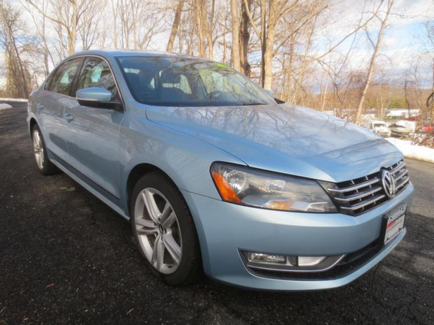2013 Blue /Black Volkswagen Passat SEL Premium (1VWCM7A36DC) with an 3.0L V6 DOHC 24V engine, 6-Speed Automatic transmission, located at 270 US Route 6, Mahopac, NY, 10541, (845) 621-0895, 41.349022, -73.755280 - Photo#1