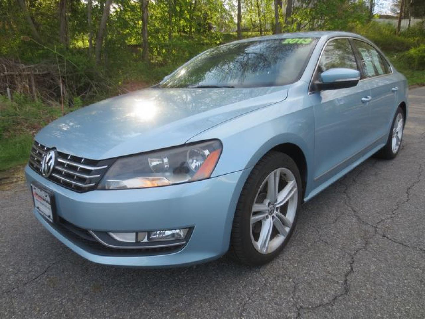 2013 Blue /Black Volkswagen Passat SEL Premium (1VWCM7A36DC) with an 3.0L V6 DOHC 24V engine, 6-Speed Automatic transmission, located at 270 US Route 6, Mahopac, NY, 10541, (845) 621-0895, 41.349022, -73.755280 - Photo#0
