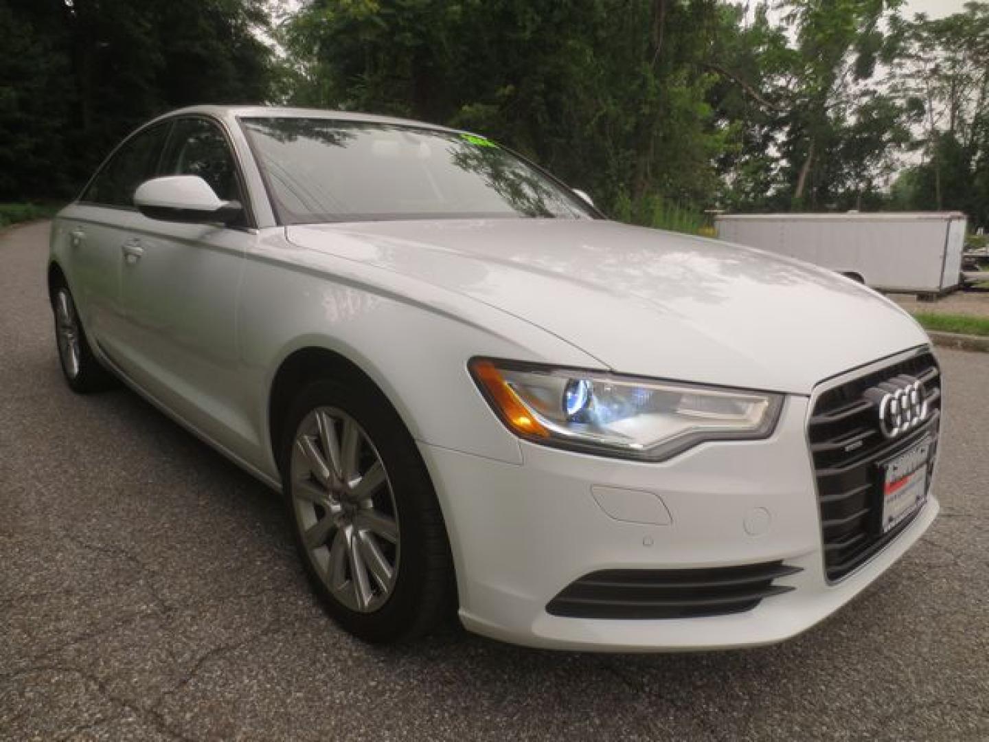 2014 White /Black Audi A6 Premium (WAUGFAFC8EN) with an 2.0L L4 DOHC 16V engine, Automatic transmission, located at 270 US Route 6, Mahopac, NY, 10541, (845) 621-0895, 41.349022, -73.755280- Photo#1
