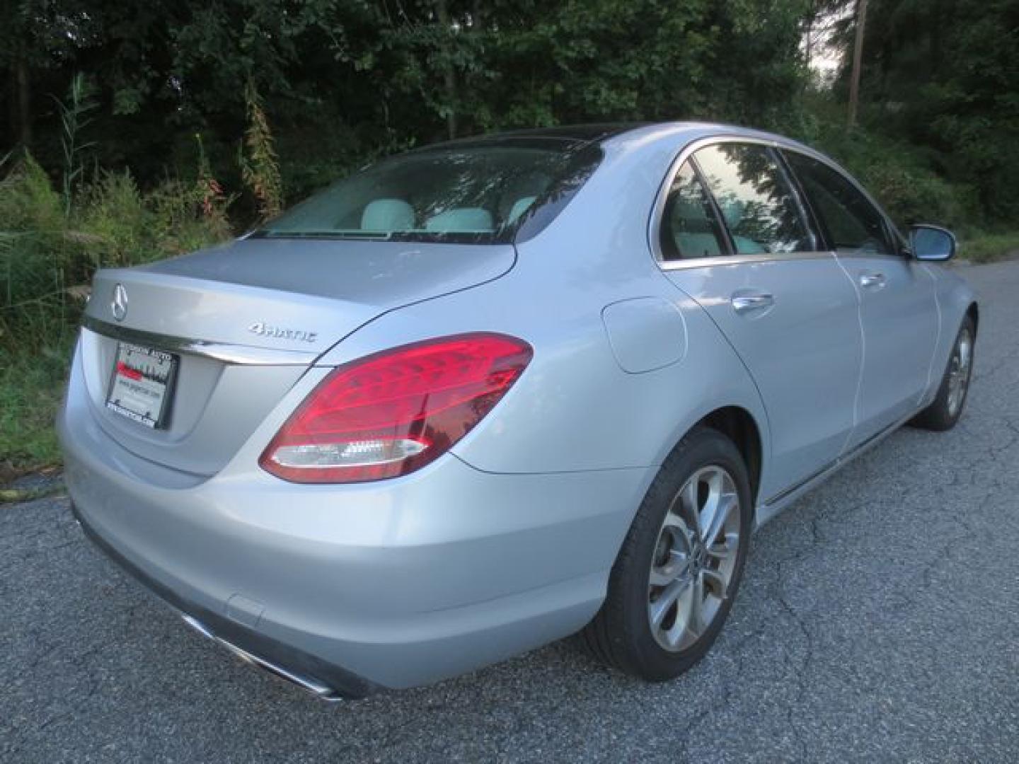 2017 Silver /White Mercedes-Benz C-Class 4MATIC (55SWF4KBXHU) with an 2.0L L4 DOHC 16V engine, Automatic transmission, located at 270 US Route 6, Mahopac, NY, 10541, (845) 621-0895, 41.349022, -73.755280- Photo#3